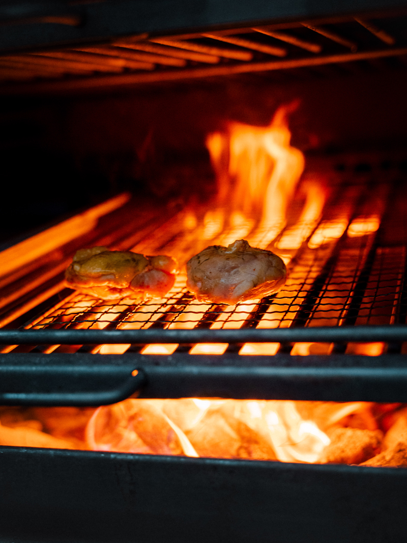 Cocinando en la parrilla