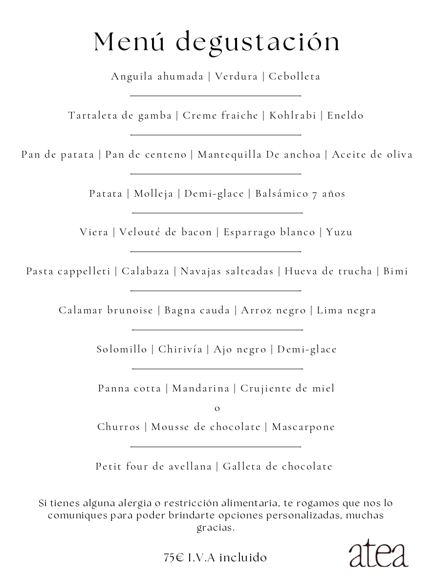 Menú degustación 75€